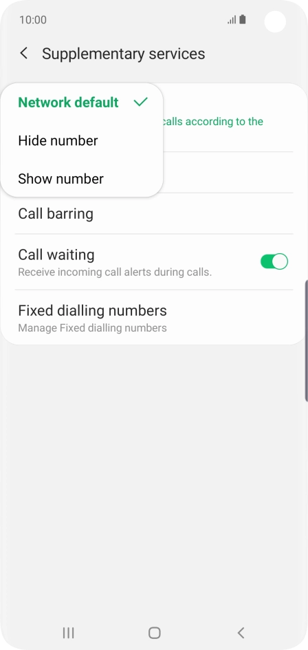 Press Show number to turn on caller identification.