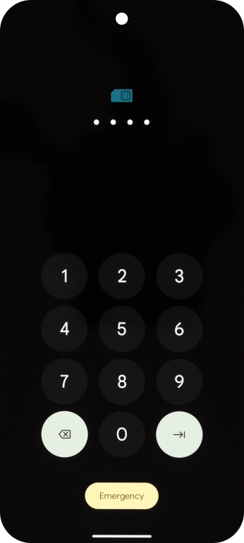 If you're asked to key in your PIN, do so and press arrow right. The default PIN is 1111.