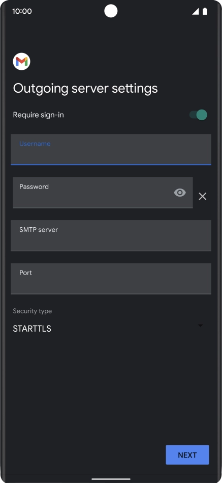 Press the field below 