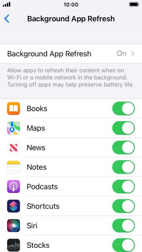 Press Background App Refresh.