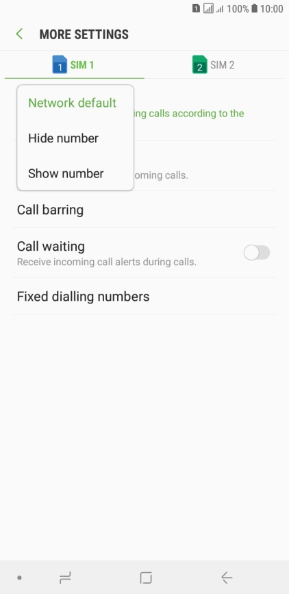 Press Show number to turn on caller identification.