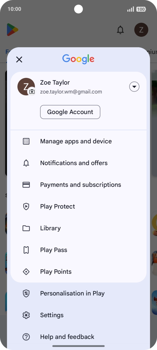 Press Manage apps and device.