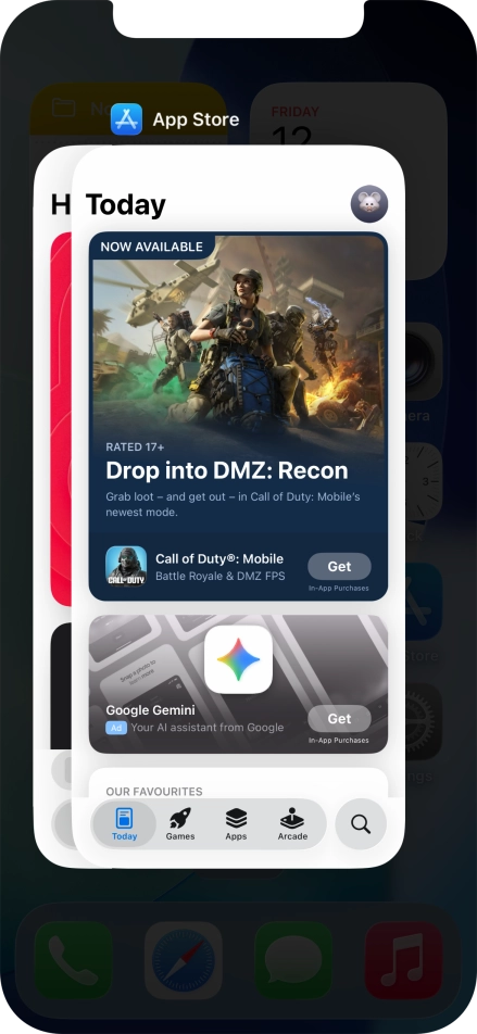 Slide upwards on the required application to end it.