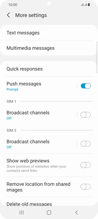 Press Text messages.