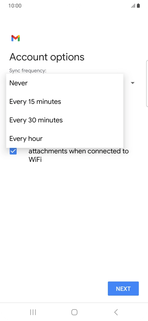 Press the required setting.