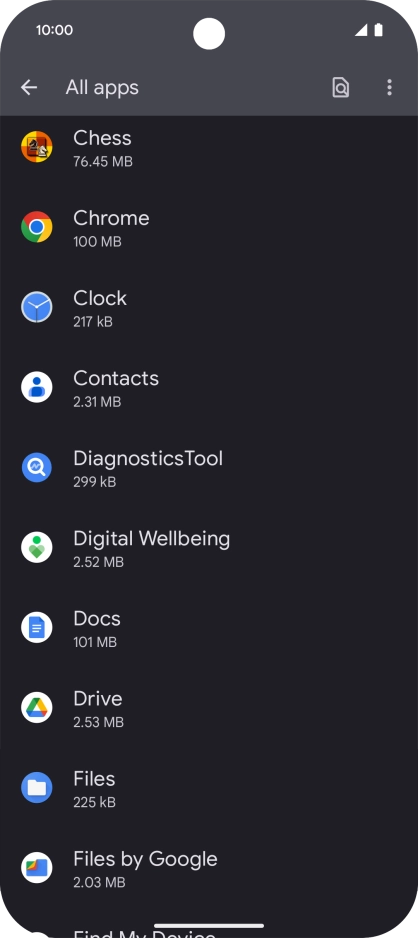 Press the required app.