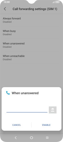 Key in +447953222222 and press ENABLE.