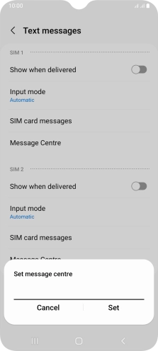 Key in +447958879879 and press Set.