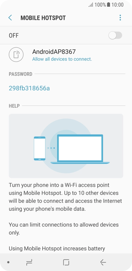 Press the menu icon.