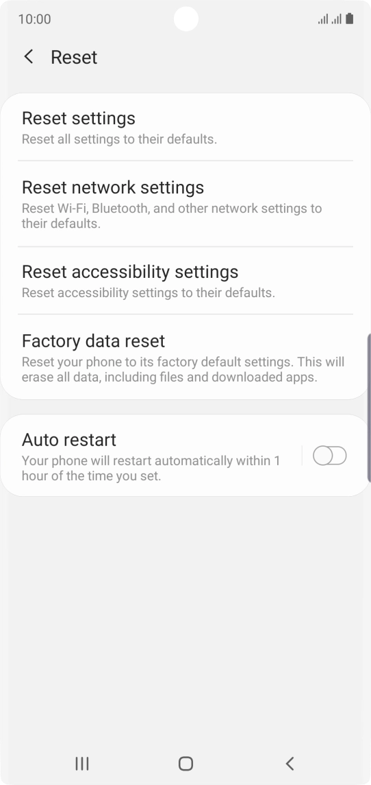 Press Factory data reset.
