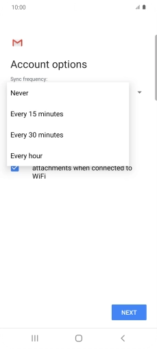 Press the required setting.