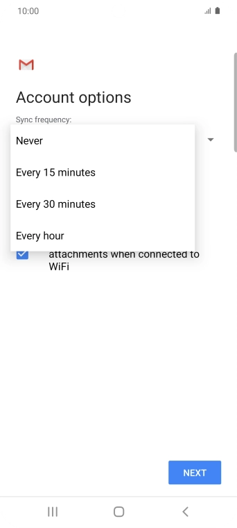 Press the required setting.