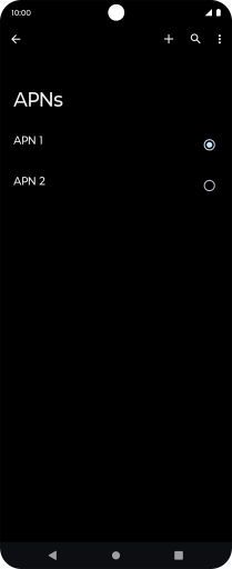 Press the field next to the data connection to activate it.