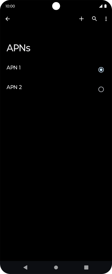 Press the field next to the data connection to activate it.
