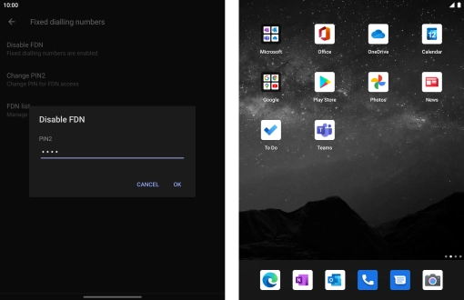 Key in your PIN2 and press OK. The default PIN2 is 0000.
