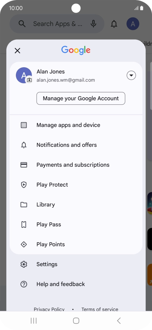 Press Manage apps and device.