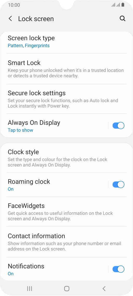 Press Screen lock type and key in the current phone lock code.