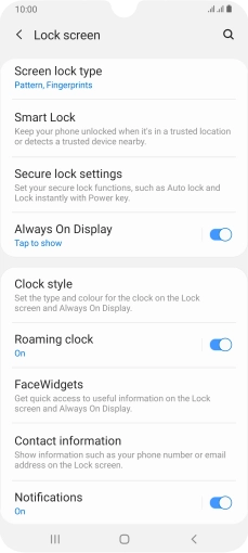 Press Screen lock type and key in the current phone lock code.