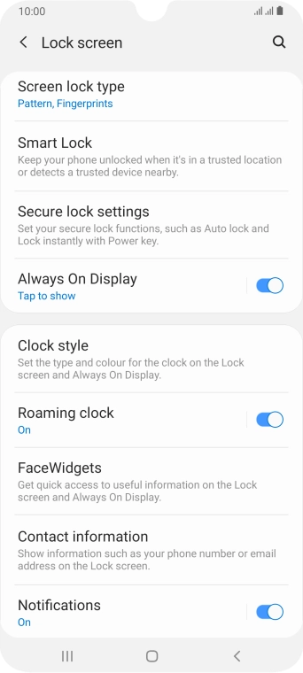 Press Screen lock type and key in the current phone lock code.