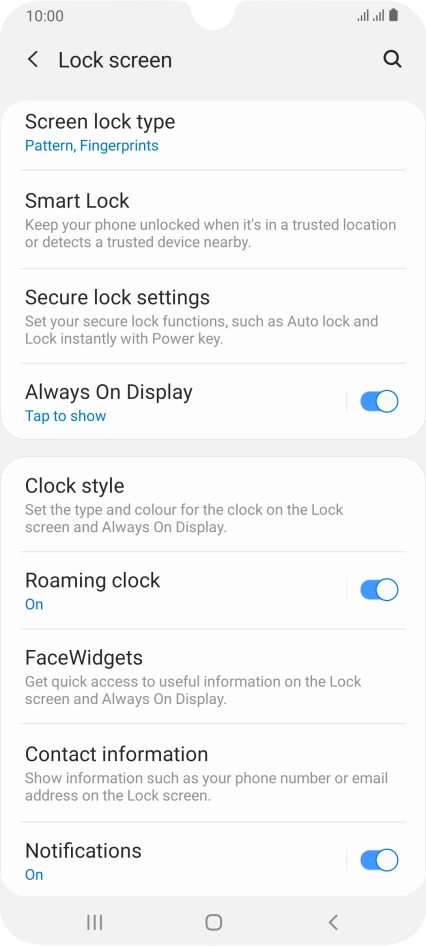 Press Screen lock type and key in the current phone lock code.