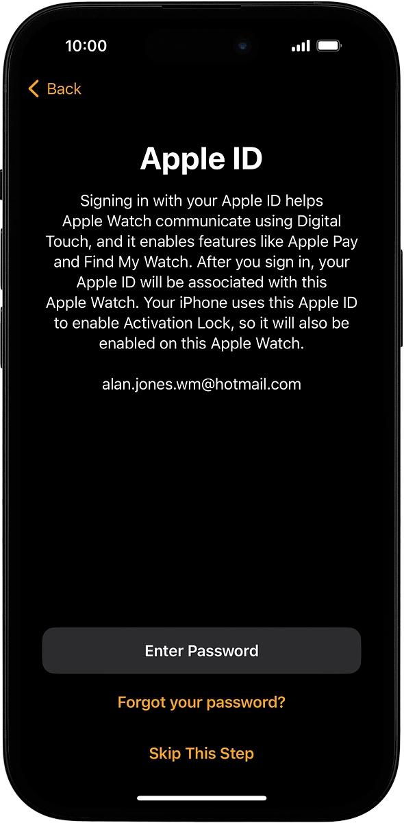 On your phone: Press Enter Password.