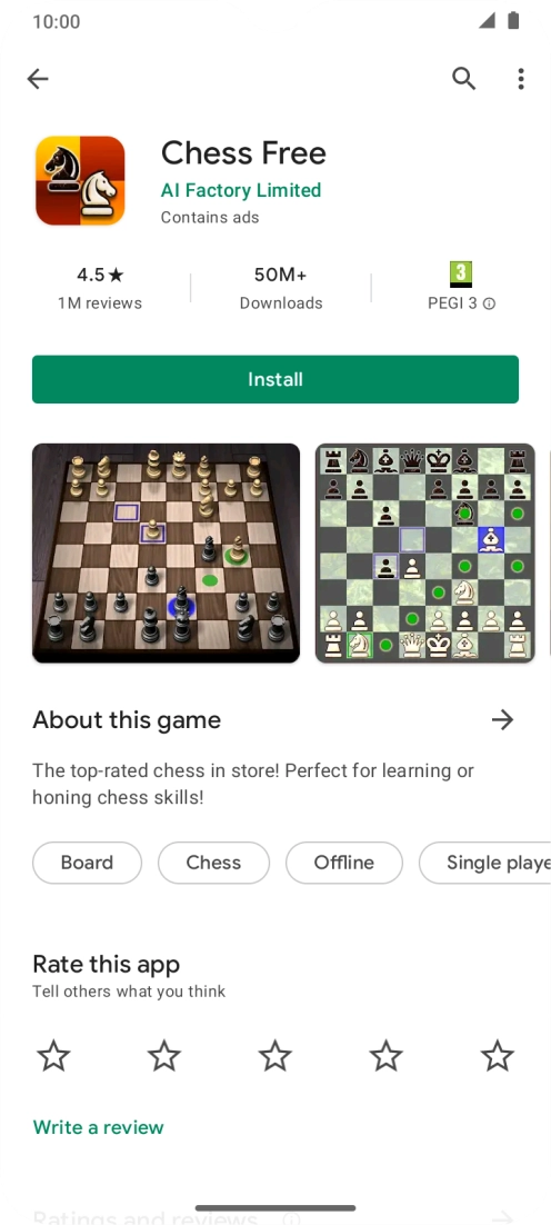 Press Install and follow the instructions on the screen to install the app.