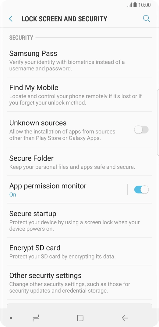 Press Other security settings.