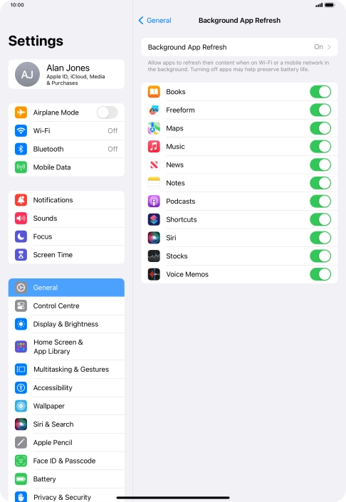 Press Background App Refresh.