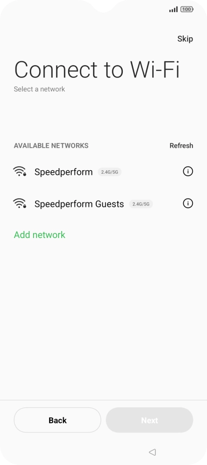 Press the required Wi-Fi network.