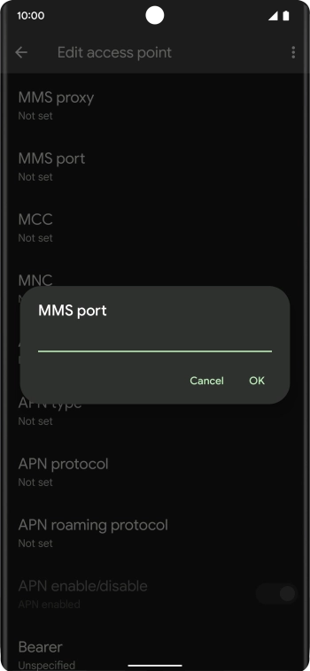 Key in 8080 and press OK.