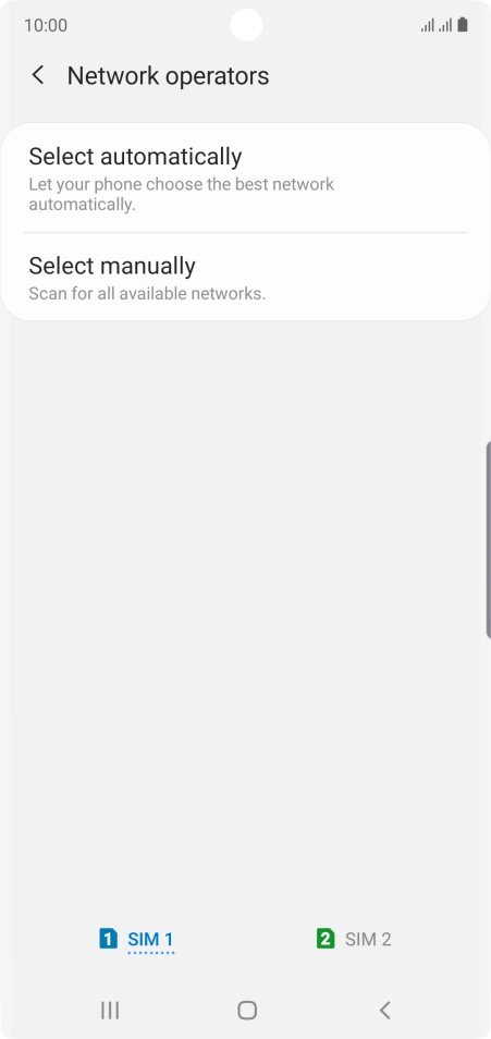 Press the required SIM.
