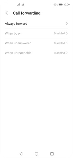 Press the required divert type.