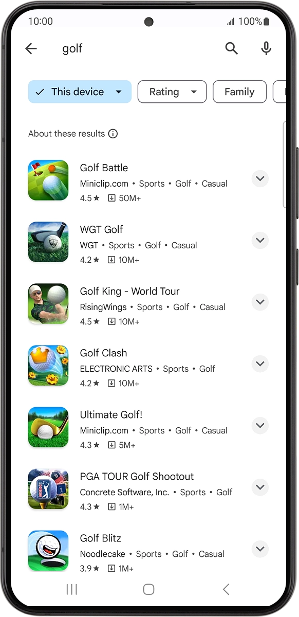 On your phone: Press the drop down list.