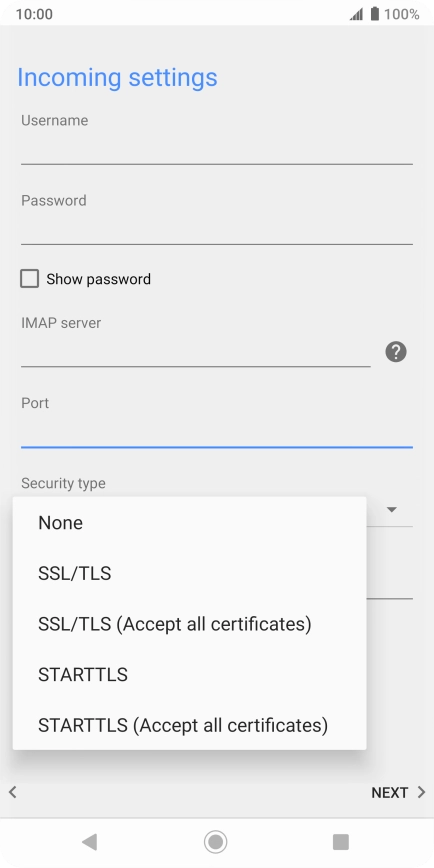 Press None to turn off the function.