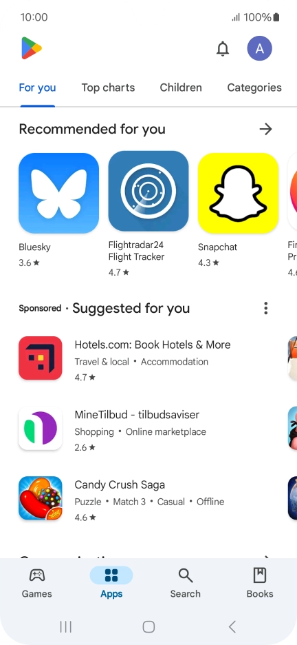 Press the profile icon.