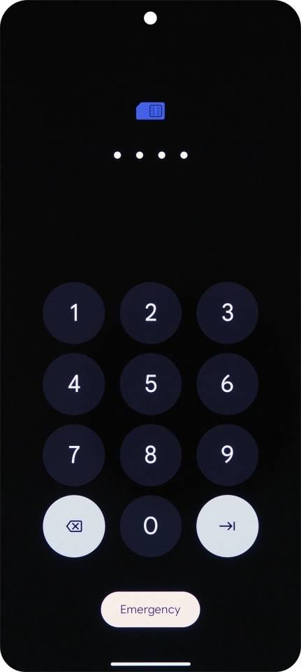If you're asked to key in your PIN, do so and press arrow right. The default PIN is 1111.