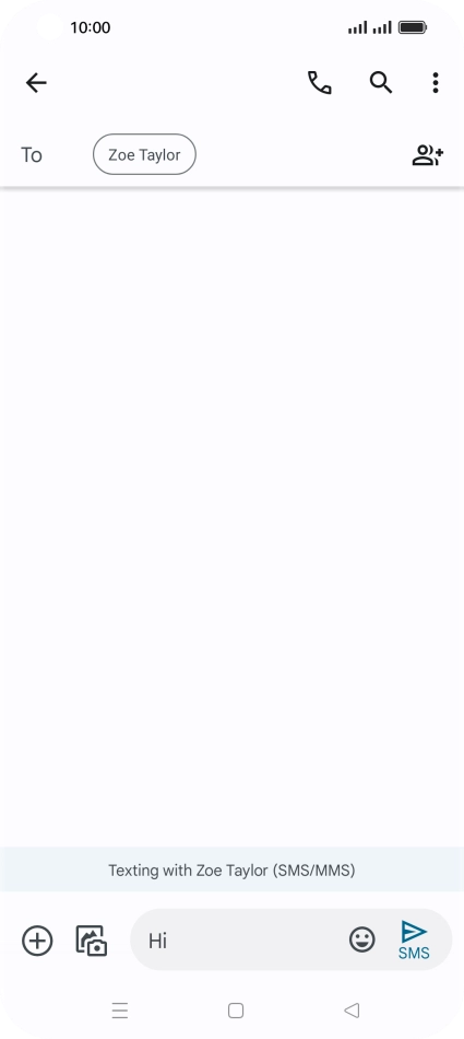 Press the send icon when you've finished your SMS.
