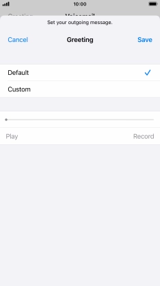 Press Default to select the default greeting.