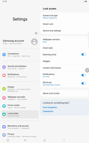 Press Screen lock type and key in the additional lock code you created earlier.