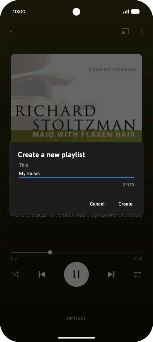 Key in a name for the playlist and press Create.