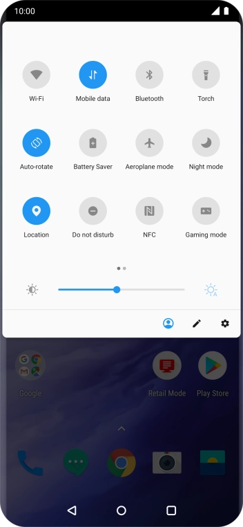 Press the settings icon.