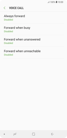 Press the required divert type.