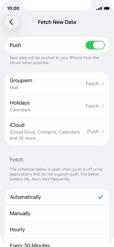 Press the indicator next to 