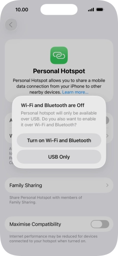 If Wi-Fi is turned off, press Turn on Wi-Fi and Bluetooth.