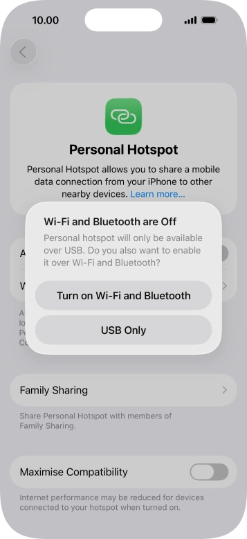 If Wi-Fi is turned off, press Turn on Wi-Fi and Bluetooth.