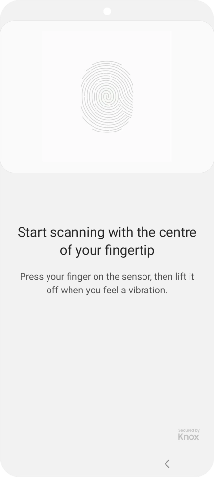 Follow the instructions on the screen to create the phone lock code using your fingerprint.