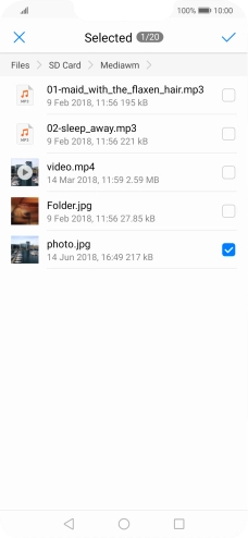 Press the confirm icon.