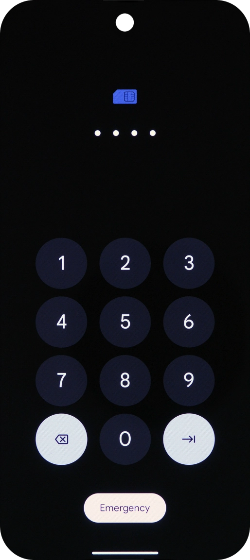 If you're asked to key in your PIN, do so and press arrow right. The default PIN is 1111.