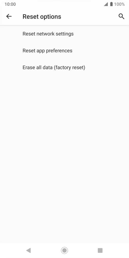 Press Erase all data (factory reset).