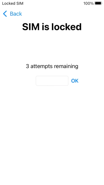 If your SIM is locked, key in your PIN and press OK. The default PIN is 1111.